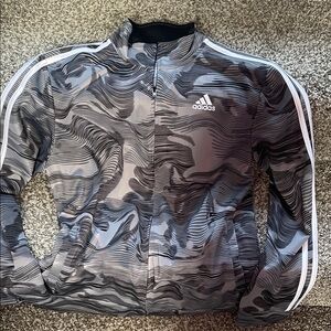 adidas Black and Gray Patterned Jacket